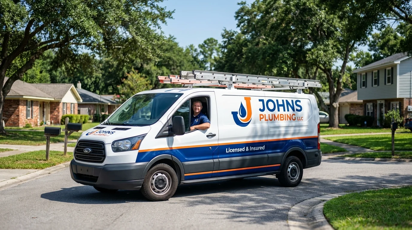 Johns Plumbing LLC service van in Louisa, KY
